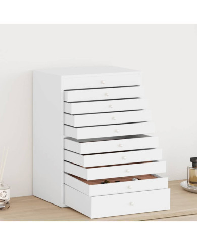  Boîte à bijoux 10 niveaux porte-montres blanc 29x20,5x40,5 cm | Mobilier & Déco