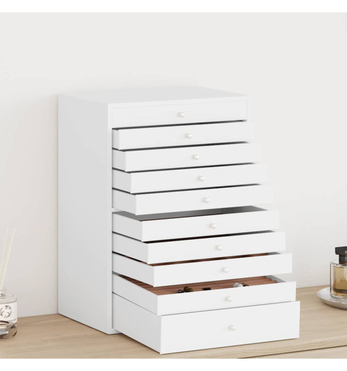  Boîte à bijoux 10 niveaux porte-montres blanc 29x20,5x40,5 cm | Mobilier & Déco