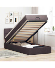 Cadre de lit ottoman avec matelas marron foncé 80x200 cm tissu | Mobilier & Déco