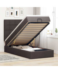 Cadre de lit ottoman avec matelas marron foncé 80x200 cm tissu | Mobilier & Déco