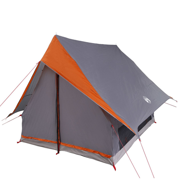 Tente de Camping  en A 3-Personnes Grise et Orange Étanche | Mobilier & Déco
