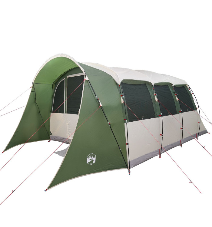 Tente familiale  avec fenêtres tunnel verte pour 8 personnes, imperméable | Mobilier & Déco