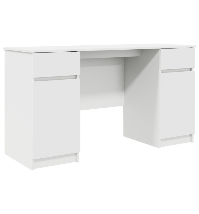 Bureau Blanc 140x49x76 cm en bois d'ingénierie | Mobilier & Déco