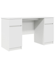 Bureau Blanc 140x49x76 cm en bois d'ingénierie | Mobilier & Déco