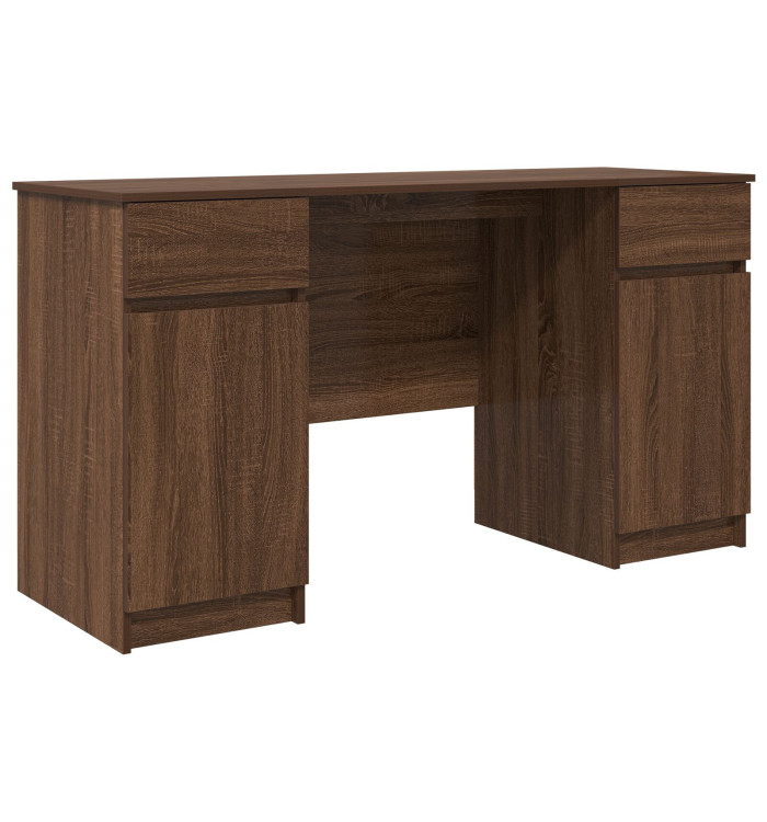 Bureau Marron en Chêne 140x49x76 cm en Bois d'ingénierie | Mobilier & Déco
