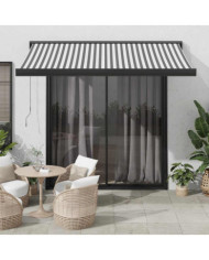 Auvent rétractable anthracite/blanc 3x2,5 m tissu et aluminium | Mobilier & Déco