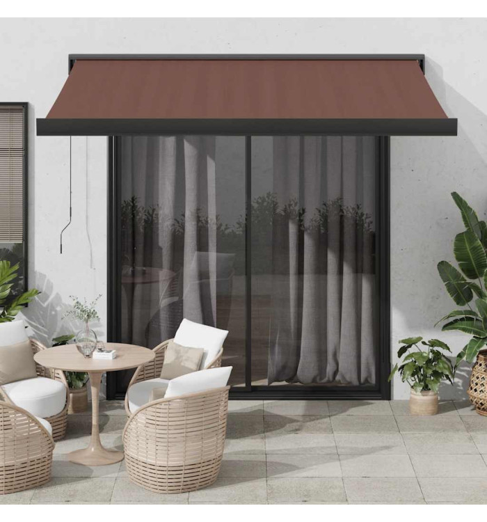 Auvent rétractable automatique marron 300x250 cm | Mobilier & Déco