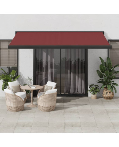 Auvent rétractable automatique bordeaux 450x300 cm | Mobilier & Déco