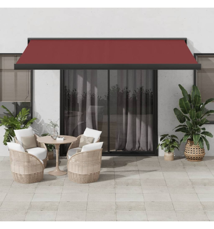 Auvent rétractable automatique bordeaux 450x300 cm | Mobilier & Déco