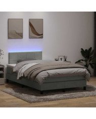 Sommier à lattes de lit et matelas gris clair 120x220cm velours | Mobilier & Déco