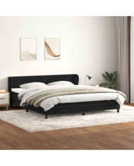 Sommier à lattes de lit avec matelas noir 180x210 cm velours | Mobilier & Déco