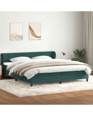 Sommier à lattes de lit et matelas vert foncé 180x210cm velours | Mobilier & Déco
