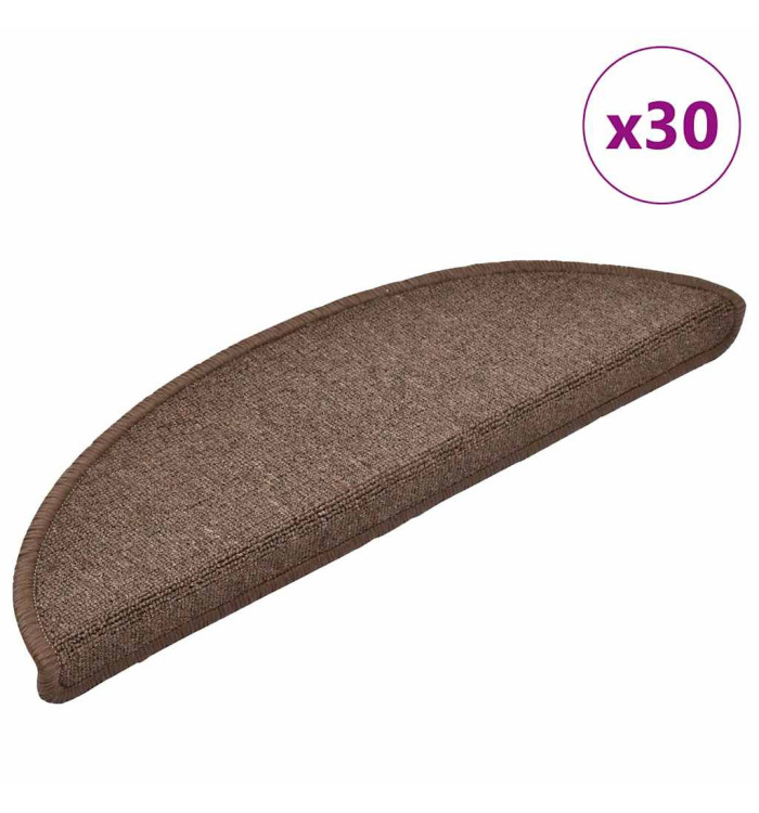 Tapis d'escalier 30 pcs marron café 56x17x3 cm | Mobilier & Déco