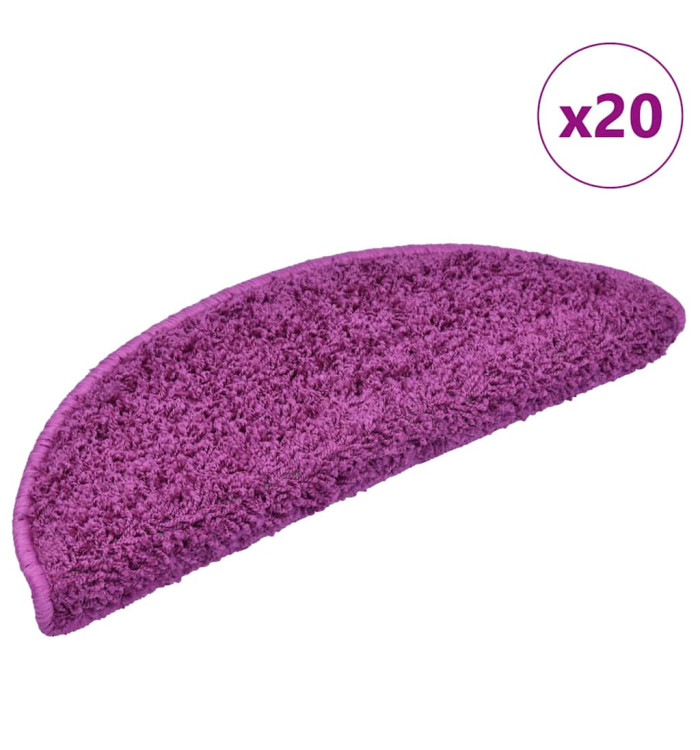 Tapis d'escalier 20 pcs violet 65x21x4 cm | Mobilier & Déco