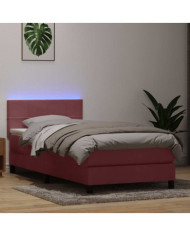 Sommier à lattes de lit avec matelas rose 90x220 cm velours | Mobilier & Déco