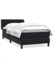 Sommier à lattes de lit avec matelas noir 80x210 cm velours | Mobilier & Déco