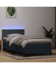 Sommier à lattes de lit et matelas gris foncé 80x210 cm velours | Mobilier & Déco