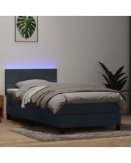 Sommier à lattes de lit et matelas gris foncé 80x210 cm velours | Mobilier & Déco