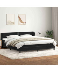 Sommier à lattes de lit avec matelas noir 180x220 cm velours | Mobilier & Déco