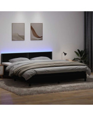 Sommier à lattes de lit avec matelas noir 180x220 cm velours | Mobilier & Déco