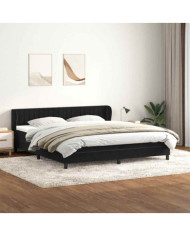 Sommier à lattes de lit avec matelas noir 180x220 cm velours | Mobilier & Déco
