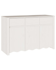 Buffet "DRAMMEN" Blanc 114x43x75,5 cm en Bois Massif de Pin | Mobilier & Déco
