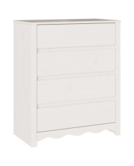 Commode "DRAMMEN" Blanche 76,5x40x91 cm En Bois Massif de Pin | Mobilier & Déco