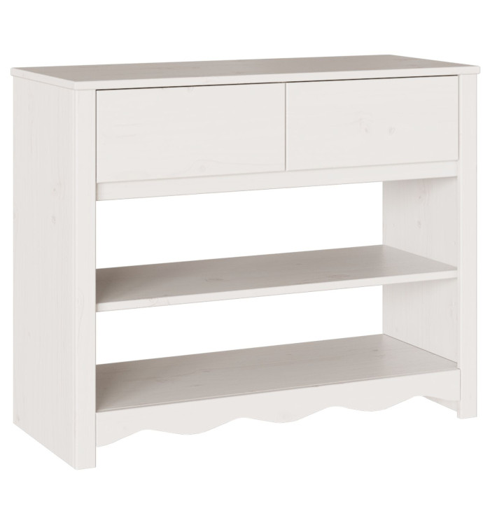 Table console "DRAMMEN" Blanche 89,5x37x73 cm en bois massif de pin | Mobilier & Déco
