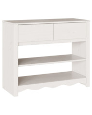 Table console "DRAMMEN" Blanche 89,5x37x73 cm en bois massif de pin | Mobilier & Déco