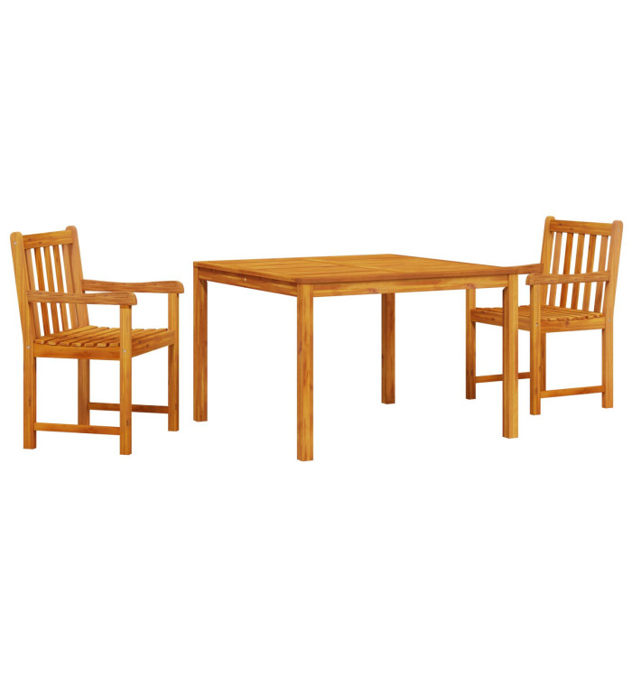 Ensemble de jardin 3 pièces en bois d'acacia | Mobilier & Déco