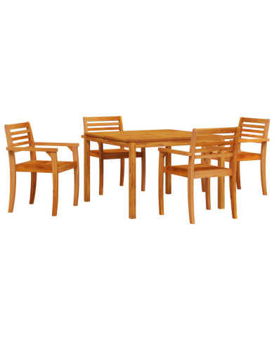 Ensemble de jardin 5 pièces en bois d'acacia | Mobilier & Déco