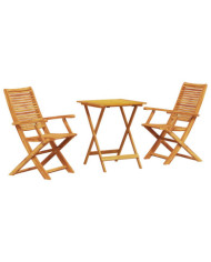 Set de bistro pliable 3 pièces en bois d'acacia massif | Mobilier & Déco