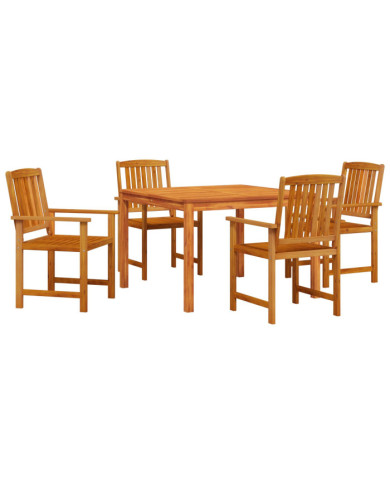 Ensemble de jardin 5 pièces en acacia | Mobilier & Déco