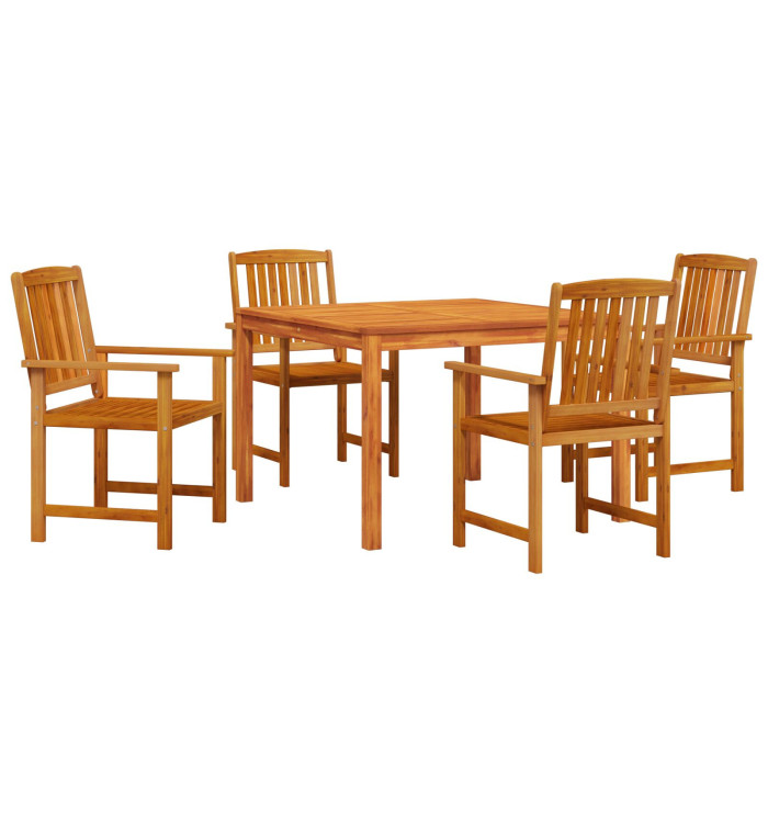 Ensemble de jardin 5 pièces en acacia | Mobilier & Déco