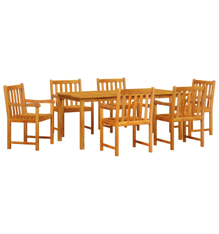 Set de jardin 7 pièces en bois d'acacia | Mobilier & Déco