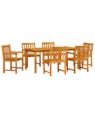 Set de jardin 7 pièces en bois d'acacia | Mobilier & Déco