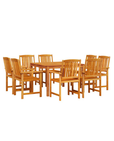 Set de jardin 9 pièces en acacia massif | Mobilier & Déco
