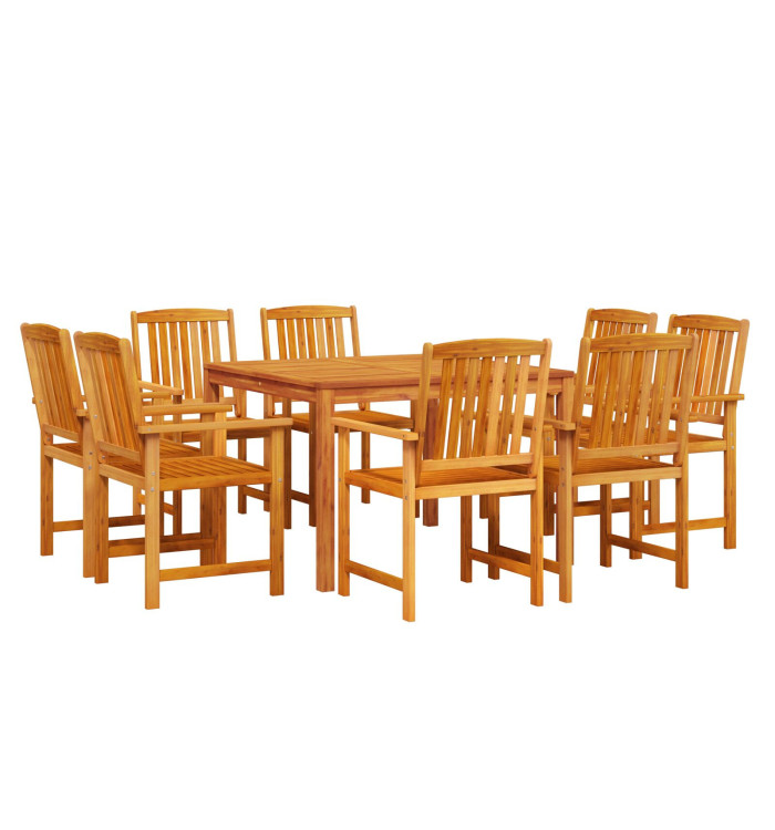 Set de jardin 9 pièces en acacia massif | Mobilier & Déco