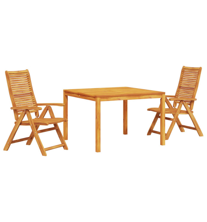 Ensemble de jardin Ensemble de 3 Bois naturel Bois d'acacia massif | Mobilier & Déco