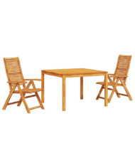 Ensemble de jardin Ensemble de 3 Bois naturel Bois d'acacia massif | Mobilier & Déco