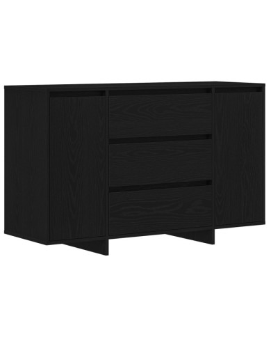 Buffet Noir Chêne 120x41x75 cm Bois d'ingénierie | Mobilier & Déco