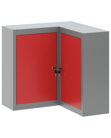 Armoire à outils d'angle murale et verrouillable en acier rouge | Mobilier & Déco