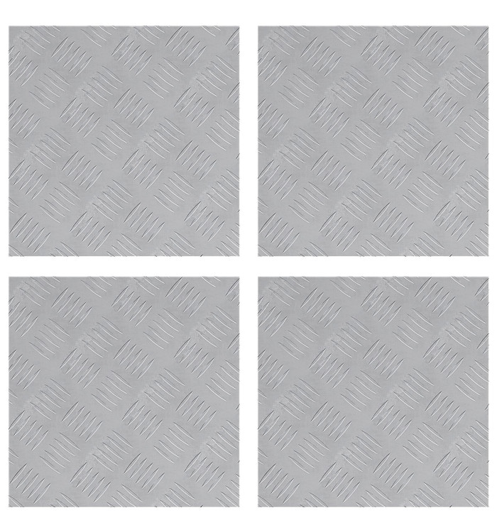 Plaques à Carreaux en Aluminium 4 pcs Antidérapantes 40x40 cm | Mobilier & Déco
