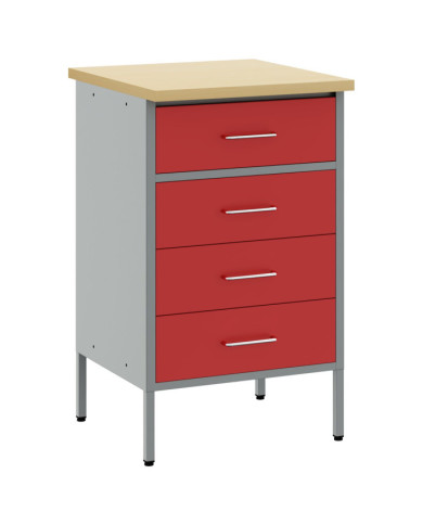 Armoire de Travail Rouge 50x55x85 cm Acier | Mobilier & Déco