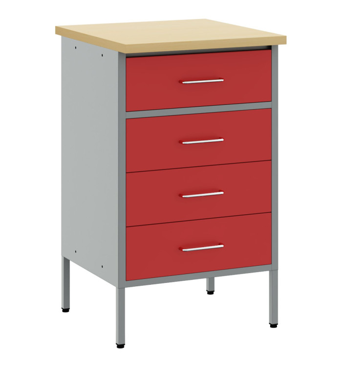 Armoire de Travail Rouge 50x55x85 cm Acier | Mobilier & Déco