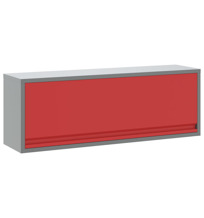 Armoire à outils murale avec porte à gaz, Rouge, 100x25x35 cm | Mobilier & Déco