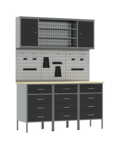 Ensemble de 7 pièces pour le banc de travail en acier noir | Mobilier & Déco