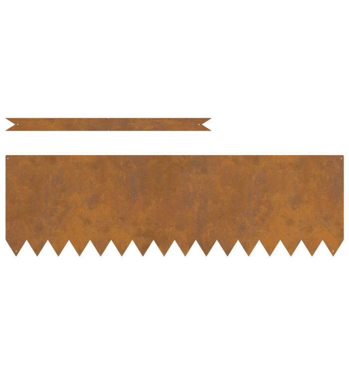 Bordures de pelouse 10 pcs en acier résistant aux intempéries 100x0.5x30 cm | Mobilier & Déco