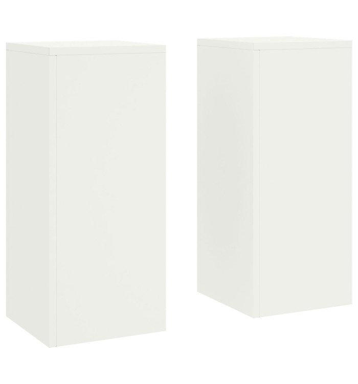Supports de Plantes d'Extérieur set de 2 blancs, 24x24x55 cm, Acier | Mobilier & Déco