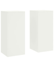 Supports de Plantes d'Extérieur set de 2 blancs, 24x24x55 cm, Acier | Mobilier & Déco
